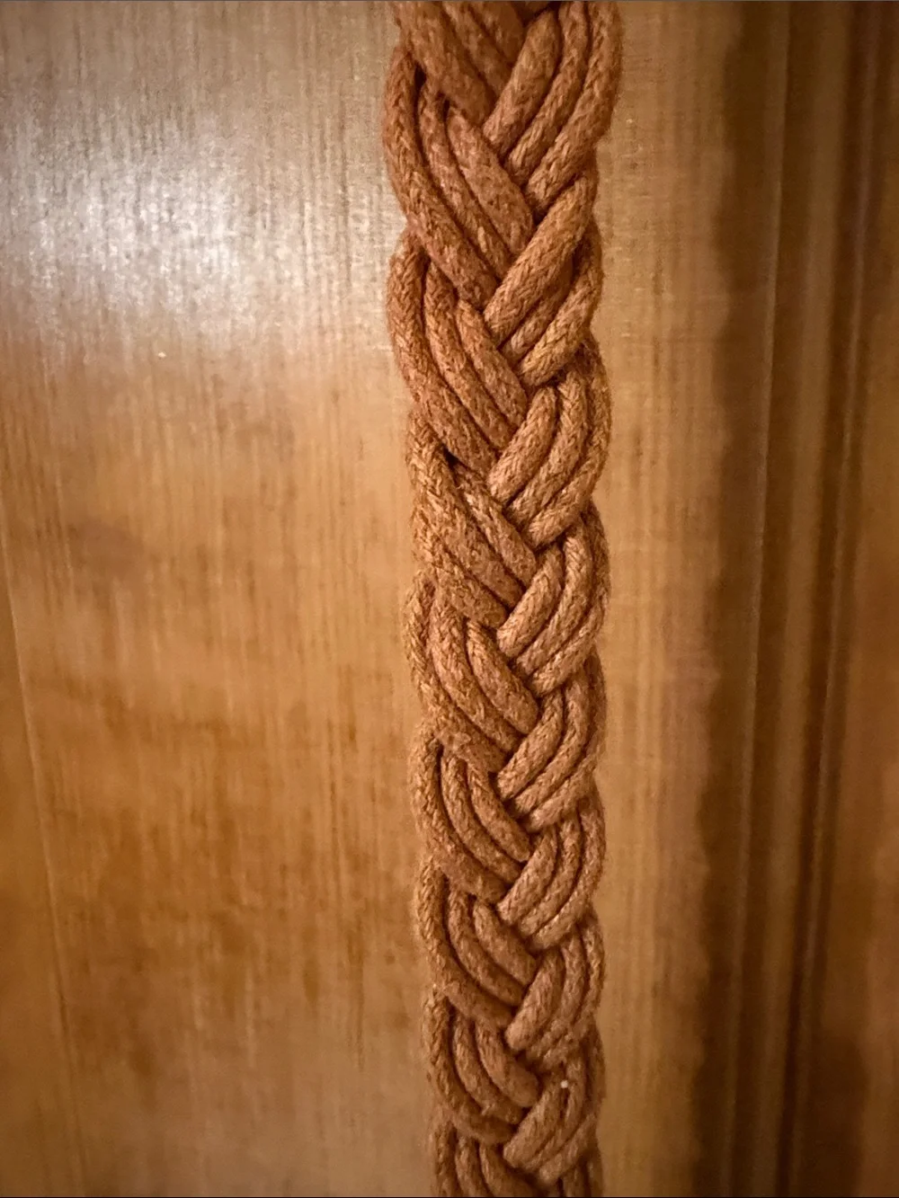 Woven Leather and string belt- Brown